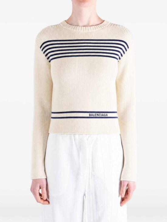 26FW 발렌시아가 리브드 보트넥 스웨터 876806T34614282 Blue - BALENCIAGA