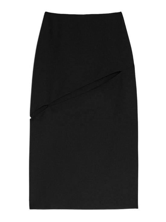 26SS 질샌더 미디 스커트 J03MA0294J40330001 BLACK