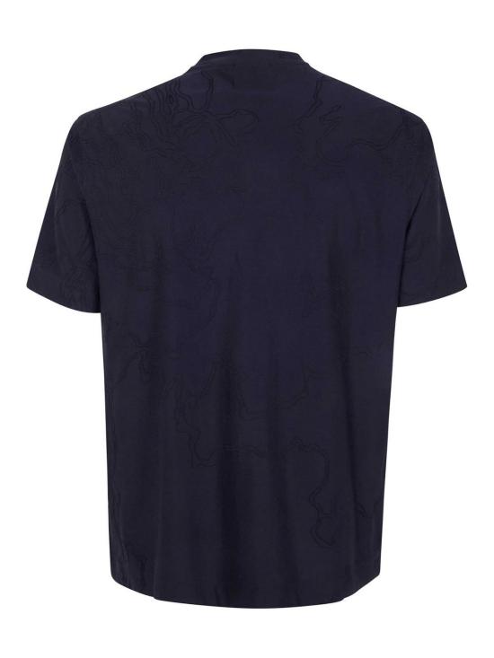 25FW 엠포리오 아르마니 반팔 티셔츠 EM004644AF23458FB480 Blue - EMPORIO ARMANI