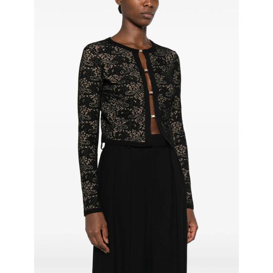 26FW 엘리자베타프랜치 가디건 MK29Q66E2 FR9 BLACK NEUTRALS - ELISABETTA FRANCHI