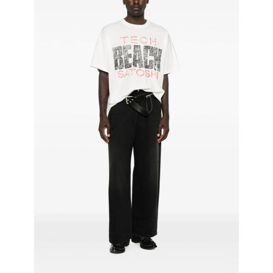 26FW 사토시 나카모토 탑 TEE016 TECH BEACH WHT WHITE - SATOSHI NAKAMOTO