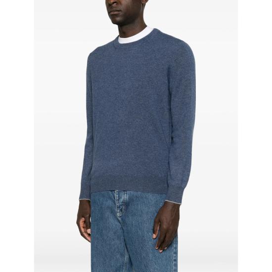 26FW 브루넬로 쿠치넬리 캐시미어 니트 M2200100 CZI28 BLUE - BRUNELLO CUCINELLI