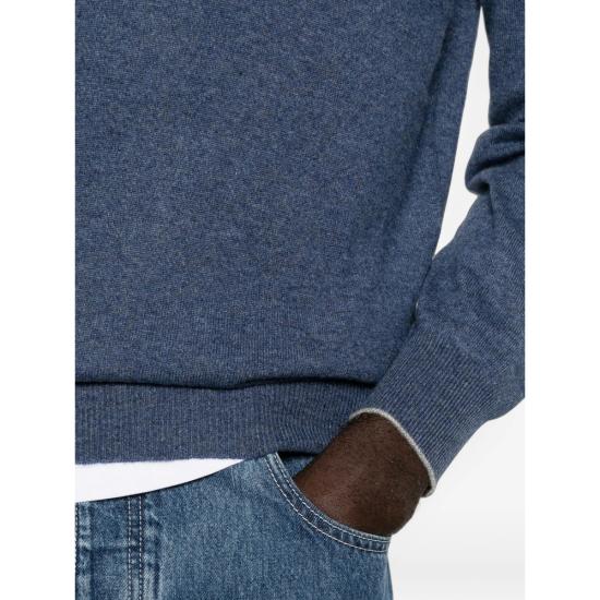 26FW 브루넬로 쿠치넬리 캐시미어 니트 M2200100 CZI28 BLUE - BRUNELLO CUCINELLI