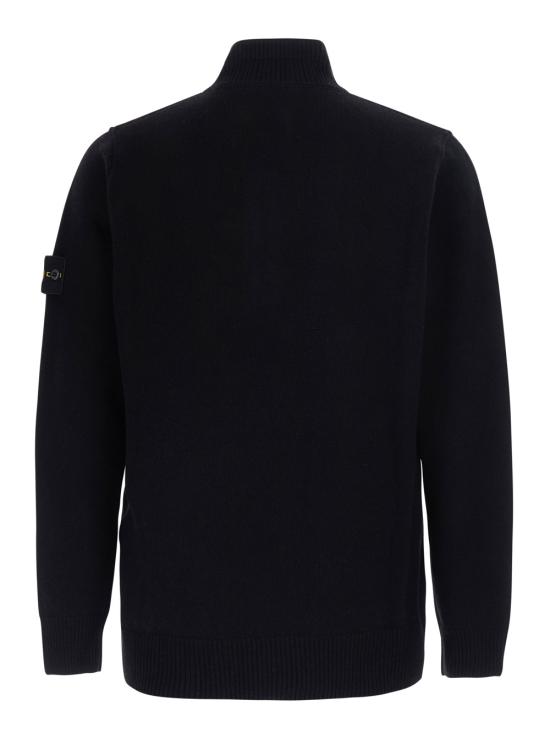26FW 스톤 아일랜드 로고 패치 하이넥 버튼 울 스웨터 L2S155100040S00A3V0029 Black - STONE ISLAND