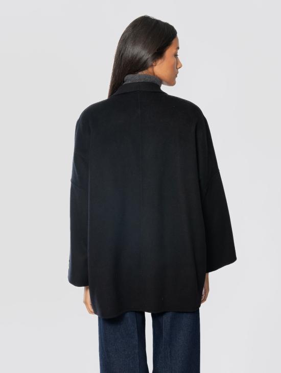 26FW 에르마노 피렌제 코트 Panno di Lana Nero의 Cappotto Media Lunghezza - ERMANNO FIRENZE