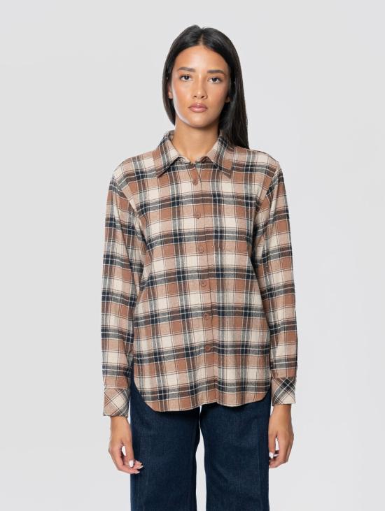26FW 파로쉬 셔츠 Flanella con Strass Marrone의 Camicia a Quadri