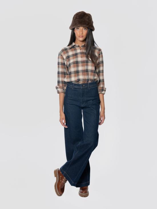 26FW 파로쉬 셔츠 Flanella con Strass Marrone의 Camicia a Quadri - PAROSH