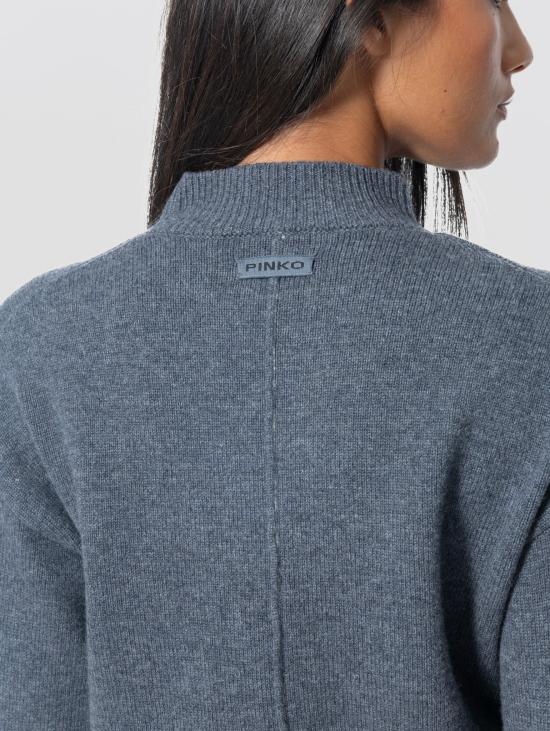 26FW 핑코 스웨터 캐시미어 Grigio 소재의 Maglia Collo Lupetto - PINKO