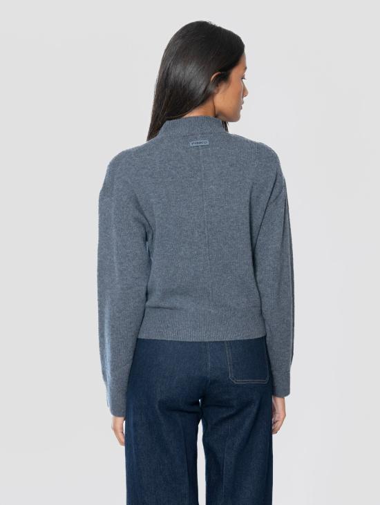 26FW 핑코 스웨터 캐시미어 Grigio 소재의 Maglia Collo Lupetto - PINKO