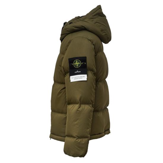 26FW 스톤 아일랜드 매트 립스탑 코듀라 어드밴스드 패브릭스 디테처블 후드 티어-레지스턴트 다운 자켓 L2S154100013 S0483 Green - STONE ISLAND