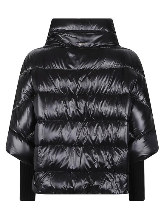 26FW 에르노 하이넥 퀼팅 케이프 다운 재킷 PI002256D 12017Z Black - HERNO