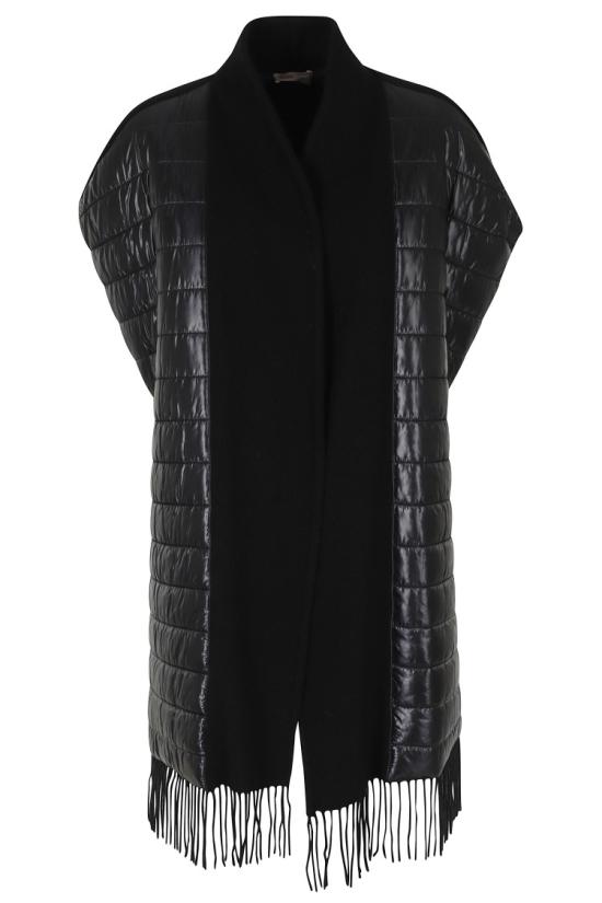 26FW 에르노 퀼티드 숄 카라 판초 GC00085DR 33395 099 Black