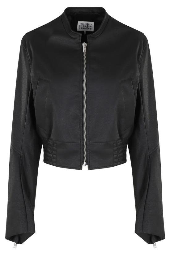 26SS MM6 메종마르지엘라 크롭드 보머 재킷 S52AM0343 M35740 098 Black