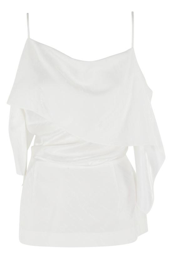 26SS MM6 메종마르지엘라 폴디드 자카드 탑 S52NC0358 M35737 098 White