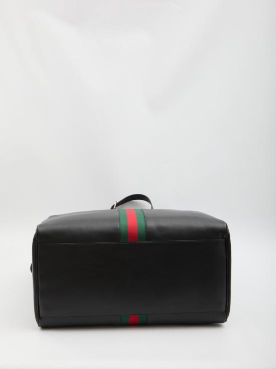 26FW 구찌 웹 트레이드마크 미디엄 더플백 866979AAGF7 1053 BLACK - GUCCI