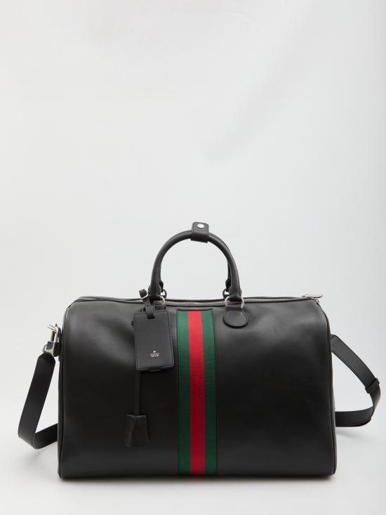 26FW 구찌 웹 트레이드마크 미디엄 더플백 866979AAGF7 1053 BLACK