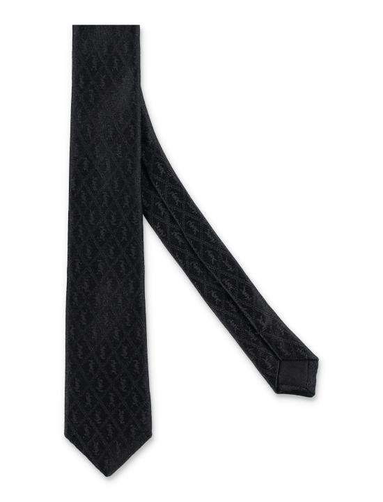 26FW 생로랑 실크 타이 8279753Y002 1060 BLACK - SAINT LAURENT