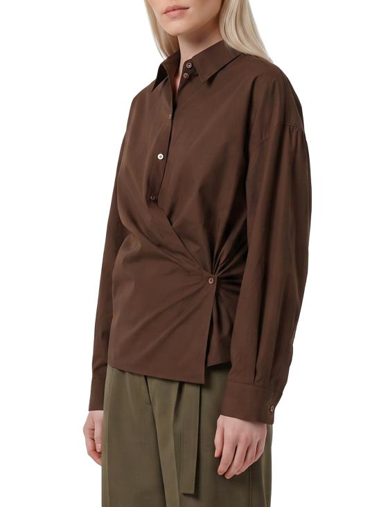 26FW 르메르 스트레이트 칼라 트위스트 셔츠 SH1141LF1500 BR477 BROWN - LEMAIRE