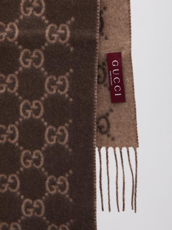 26FW 구찌 GG 캐시미어 스카프 8123174GABX 2579 BROWN - GUCCI