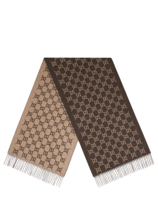 26FW 구찌 GG 캐시미어 스카프 8123174GABX 2579 BROWN - GUCCI
