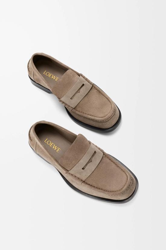 26FW 로에베 보바인 스웨이드 카프스킨 로퍼 M816290X67 3330 BROWN - LOEWE