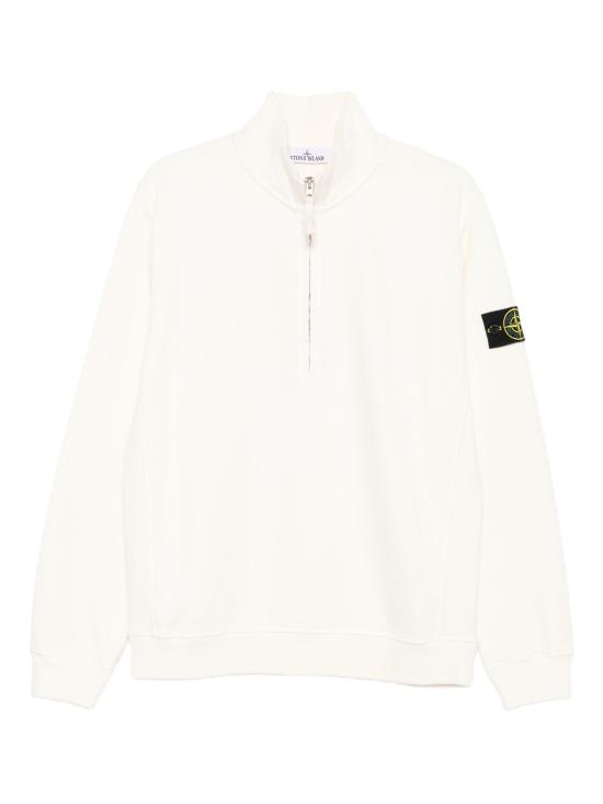 26FW 스톤 아일랜드 브러쉬드 오가닉 코튼 플리스 레귤러 핏 하프집 스웨트셔츠 L2S156100068S0A20 V0093 IVORY