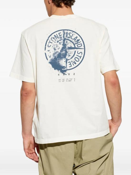 26FW 스톤 아일랜드 그래픽 프린트 오가닉 코튼 반팔 티셔츠 L2S152100001S0534 V0093 IVORY - STONE ISLAND
