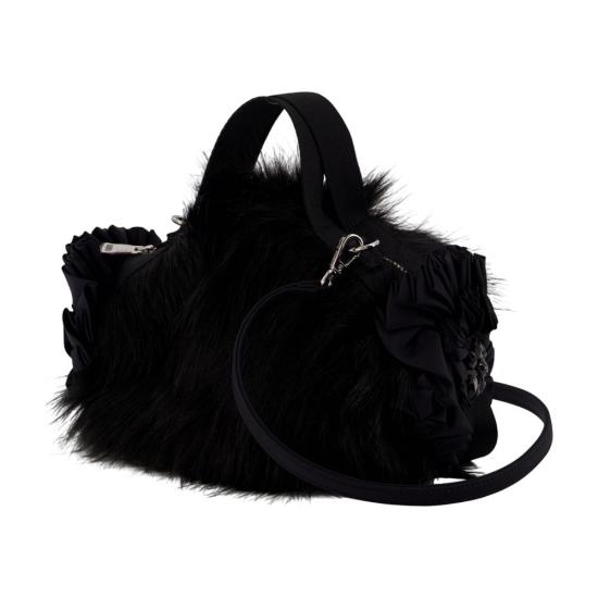 26FW 시몬로샤 엠벨리시드 미니 페이크 퍼 더블 리본 로제트 백 BAG223B0815BLACKBLACK - SIMONE ROCHA