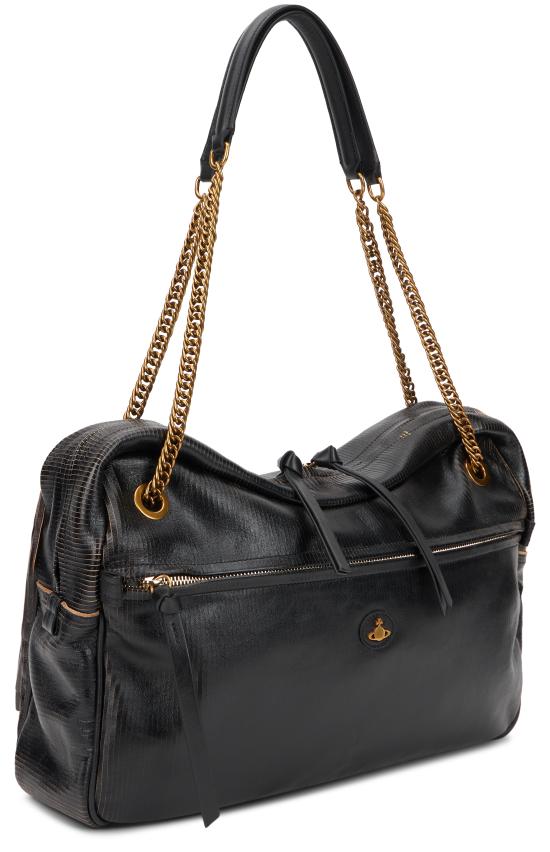 26FW 비비안웨스트우드 자카드 오르브 미디엄 크로스백 4601000JWL00ENN103 black - VIVIENNE WESTWOOD