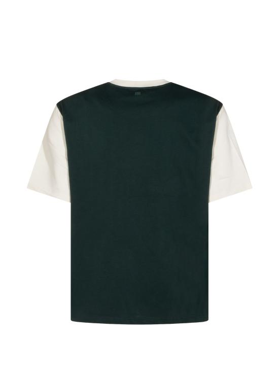 26FW 아미 반팔 티셔츠 UTS418JE0272 A244 VERT BOUTEILLE IVOIRE - AMI