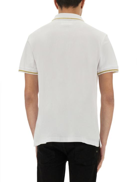  베르사체 V 엠블럼 자수 폴로 셔츠 78GAGT00 CJ01TG03 WHITE - VERSACE