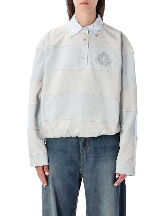 26FW 아크네 스튜디오 스트라이프 폴로 스웨트셔츠 AI0190AYG LIGHT BLUE