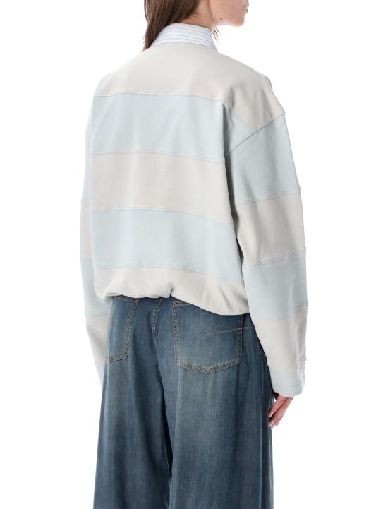 26FW 아크네 스튜디오 스트라이프 폴로 스웨트셔츠 AI0190AYG LIGHT BLUE - ACNE STUDIOS
