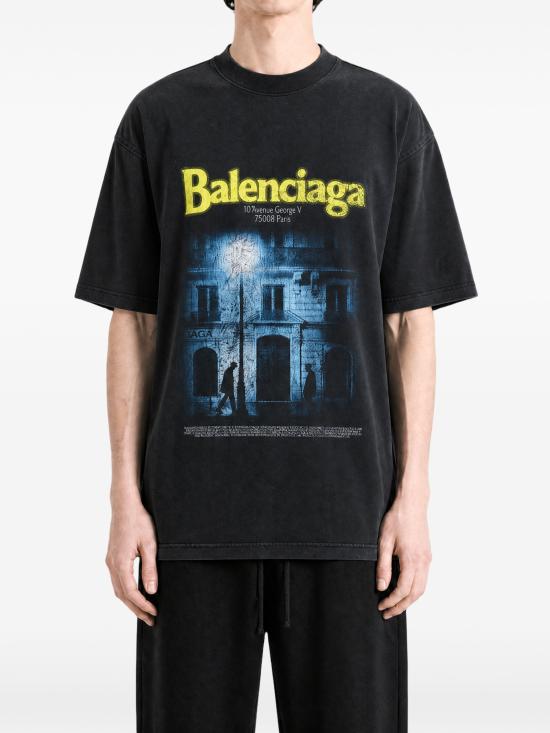 26FW 발렌시아가 디 어드레스 미디엄 핏 티셔츠 764235TUVO61041 BLACK - BALENCIAGA