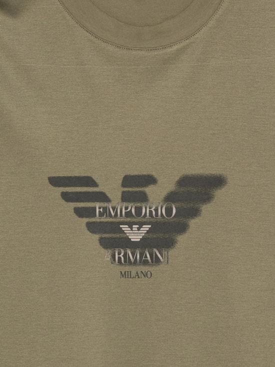 26FW 엠포리오 아르마니 반팔 티셔츠 EM006765AF10017U7046 GREEN - EMPORIO ARMANI