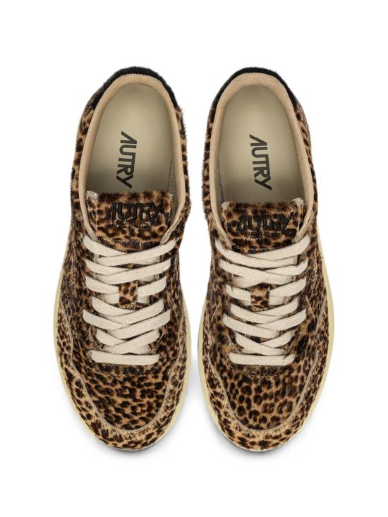 26FW 오트리 메달리스트 로우 레더 스니커즈 AULWJA04 LEOPARD PRINT - AUTRY