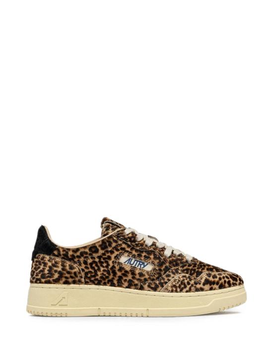 26FW 오트리 메달리스트 로우 레더 스니커즈 AULWJA04 LEOPARD PRINT