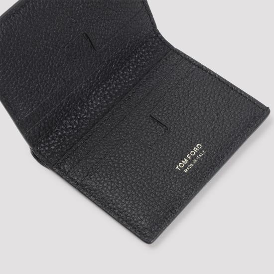 26FW 톰포드 그레인 레더 폴딩 카드 홀더 Y0279LCL158GNAA BLACK - TOMFORD