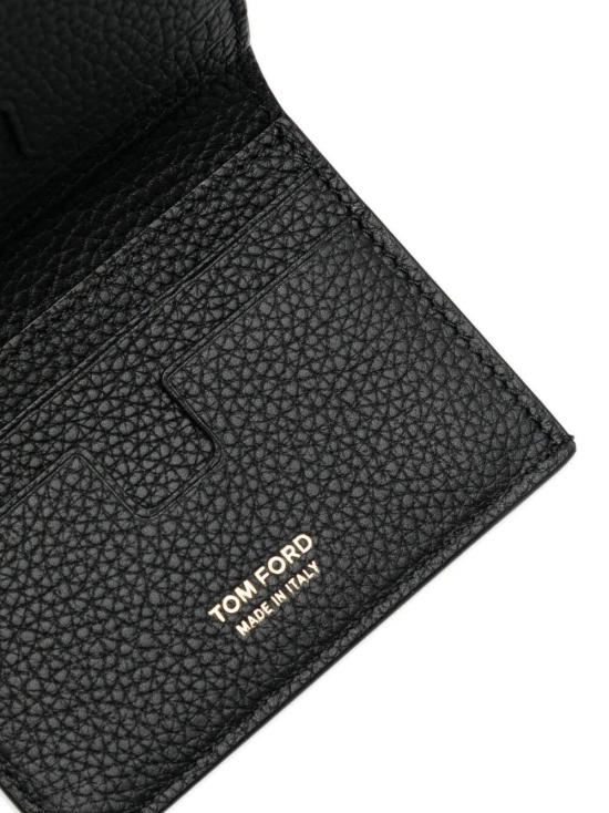 26FW 톰포드 그레인 레더 폴딩 카드 홀더 Y0279LCL158GNAA BLACK - TOMFORD