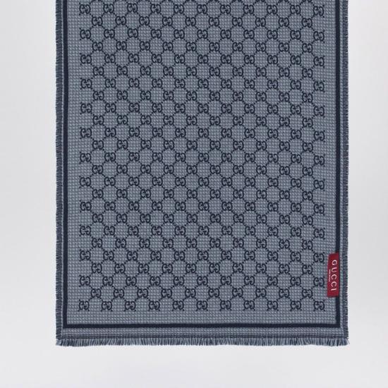 26FW 구찌 울 자카드 스카프 8362644G3861468 LEAD BLUE - GUCCI