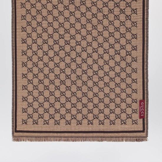 26FW 구찌 울 자카드 스카프 8362644G3862079 COFFEE BEIGE - GUCCI