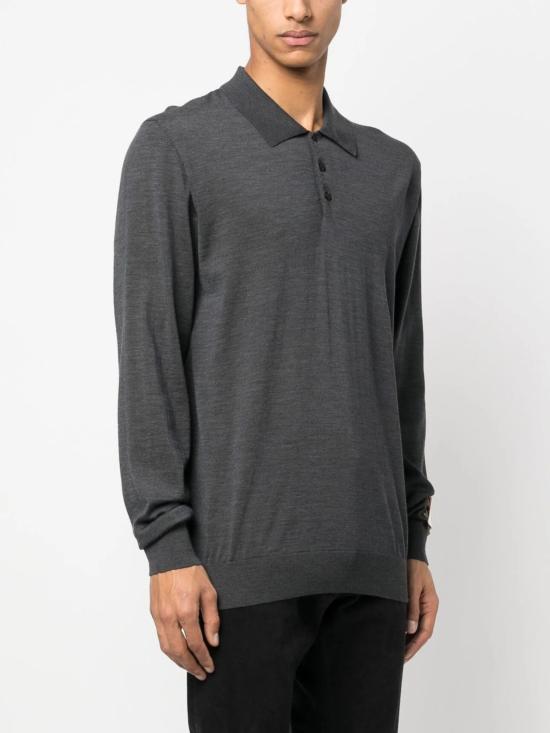26FW 골든구스 메리노 울 롱 슬리브 폴로 셔츠 GMP01353P00104160318 GRIGIO - GOLDEN GOOSE