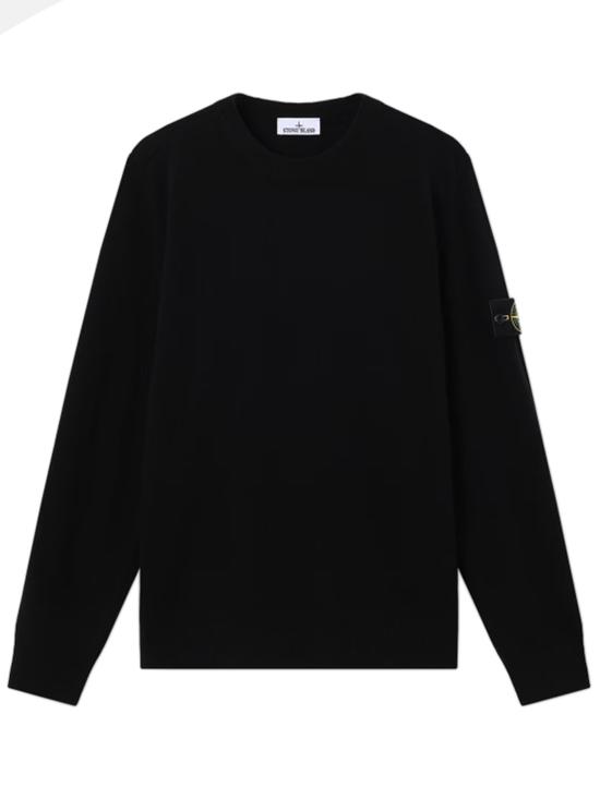 26FW 스톤 아일랜드 레귤러 핏 리브 트리밍 크루넥 스웨터 L2S155100023S00B4V0029 NERO