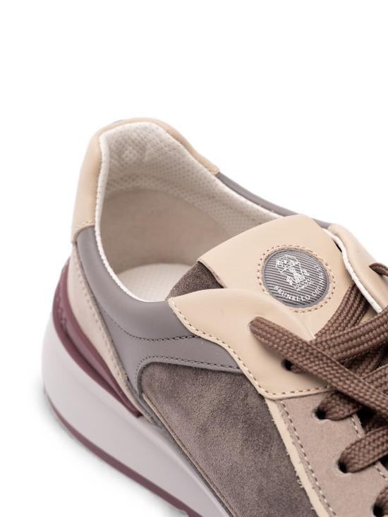  브루넬로 쿠치넬리 누벅 레더 스웨이드 러닝 스니커즈 MZUSNEO355 CYR60 Antracite - BRUNELLO CUCINELLI