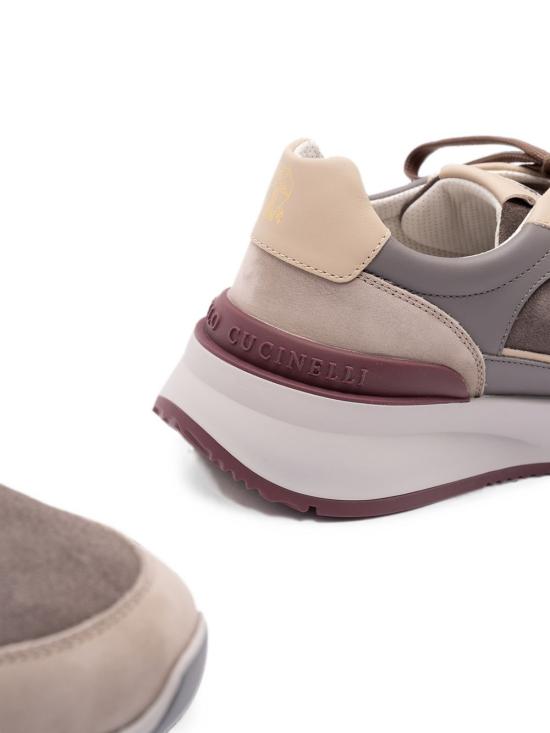  브루넬로 쿠치넬리 누벅 레더 스웨이드 러닝 스니커즈 MZUSNEO355 CYR60 Antracite - BRUNELLO CUCINELLI