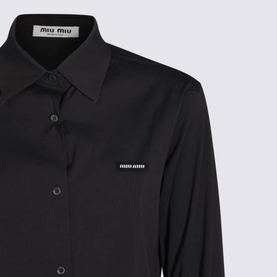 26FW 미우미우 포플린 스트레치 셔츠 MK2061SOOO 6472F0002 NERO - MIU MIU