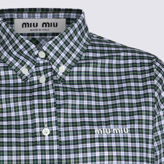 26FW 미우미우 셔츠 MK1659SOOO 19U3F0A8Z BIANCO VERDE - MIU MIU
