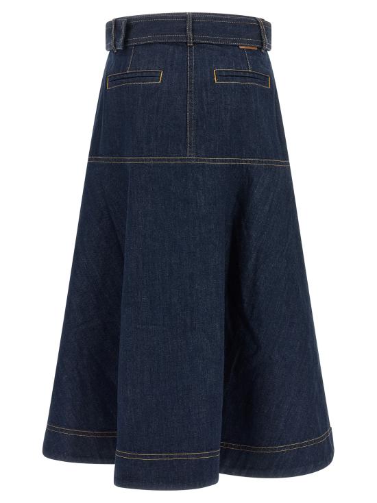 26FW 짐머만 미디 스커트 0520SF26RHABL Blue - ZIMMERMANN