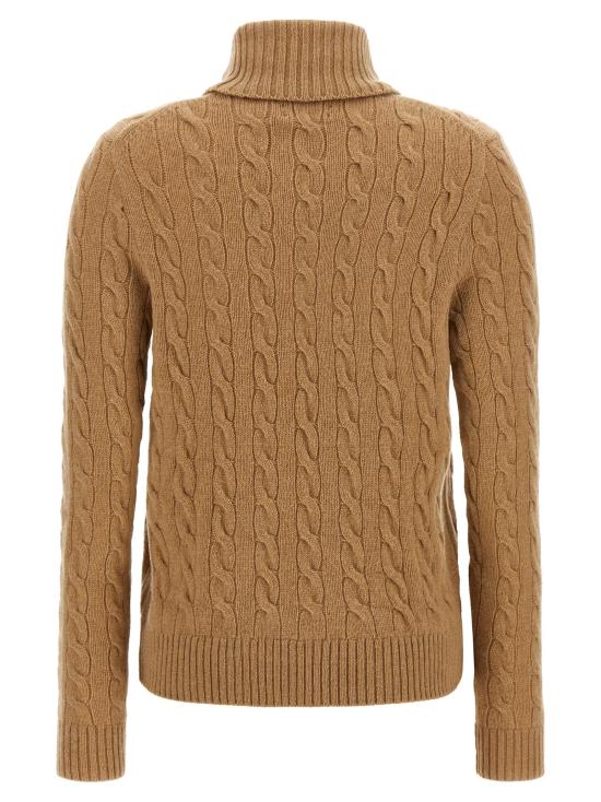 26FW 폴로 랄프로렌 니트웨어 브레이드 터틀넥 스웨터, 스웨터 및 가디건, 베이지색 - POLO RALPH LAUREN