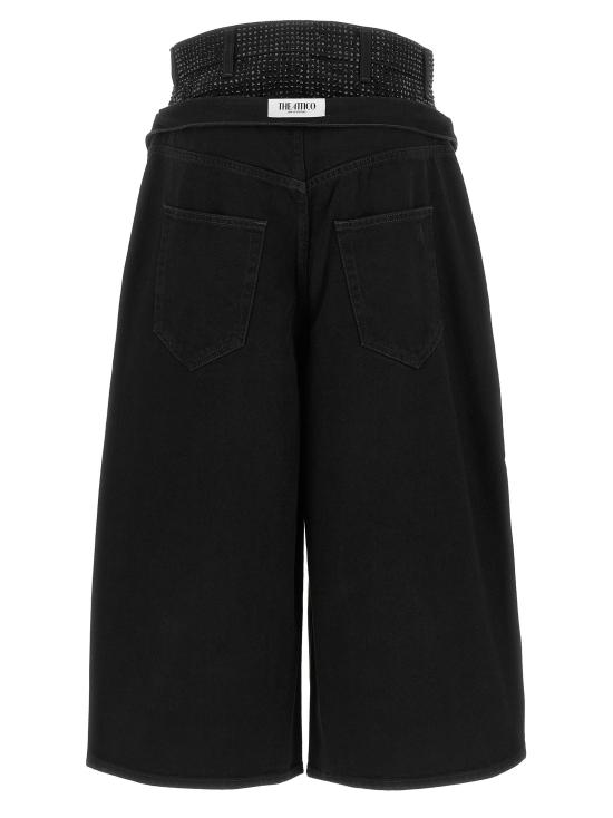 26FW 디 아티코 데님 팬츠 크리스탈 인서트 진 블랙 - THE ATTICO